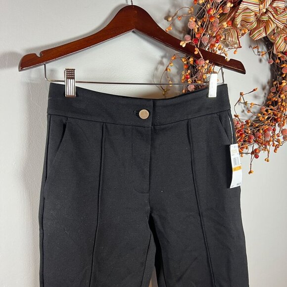 Michael Michael Kors Women's High-Rise Ponte Pintuck Pants PETITE Small Black - Picture 3 of 11